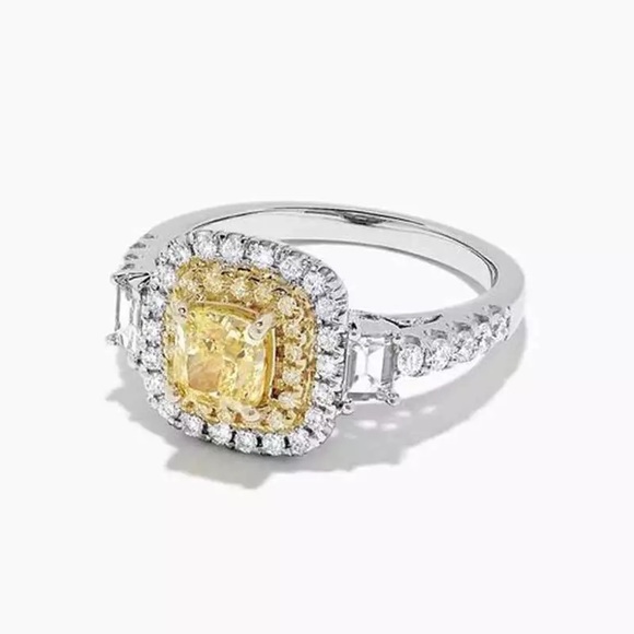 New Women’s 925 Silver Citrine Diamond Ring - Picture 6 of 6
